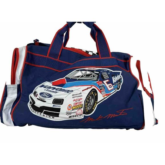NASCAR Mark Martin #6 Valvoline Red White & Blue VTG Vinyl Duffle Bag 1990’s - Picture 1 of 8